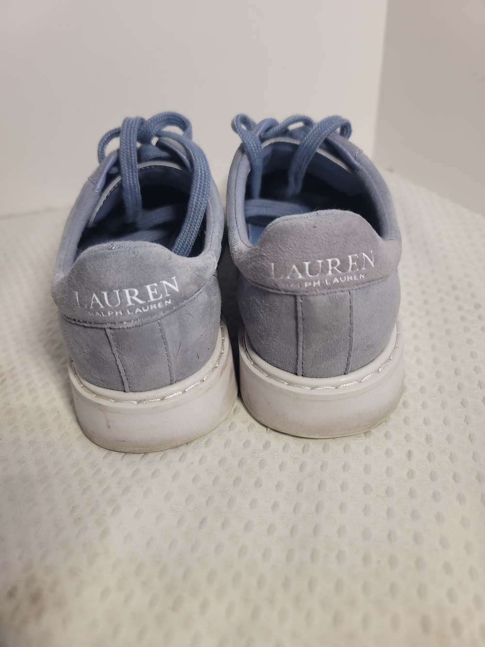 LAUREN Ralph Lauren Women's Light Blue Suede Sneakers
